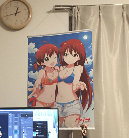 去年の自分の部屋の様子。アニメグッズが飾ってある。